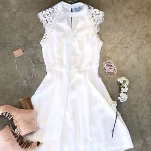White fit and flare dress